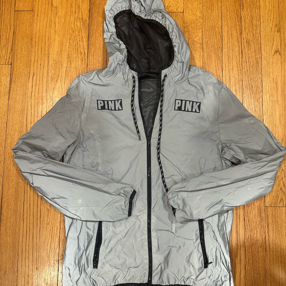 PINK Victoria's Secret Men's Silver Windbreaker